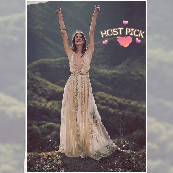Free People RARE HTF Queen of the Sun Maxi Dress - Picture 1 of 15
